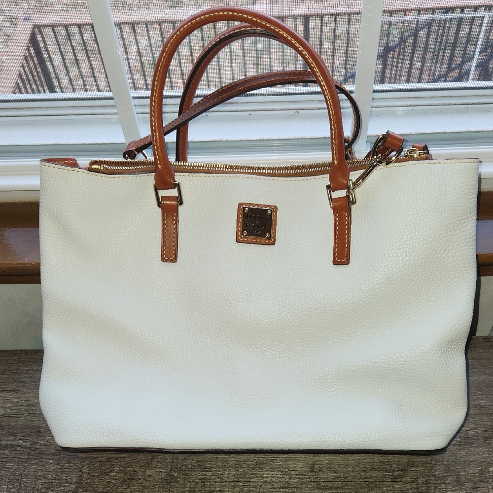 Dooney & Bourke Cream and Tan Satchel